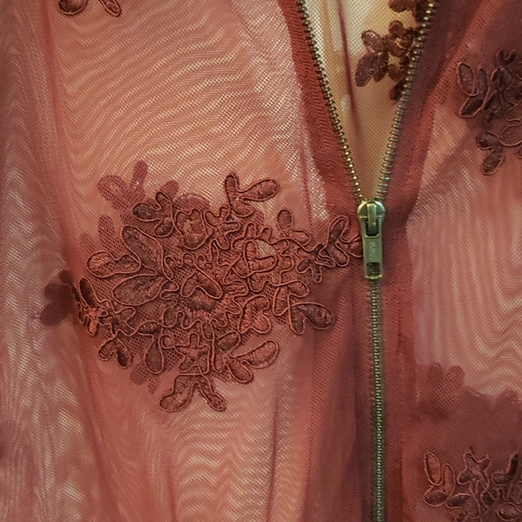 Torrid 2XL Lace Jacket Burgundy Fall - Picture 3 of 4